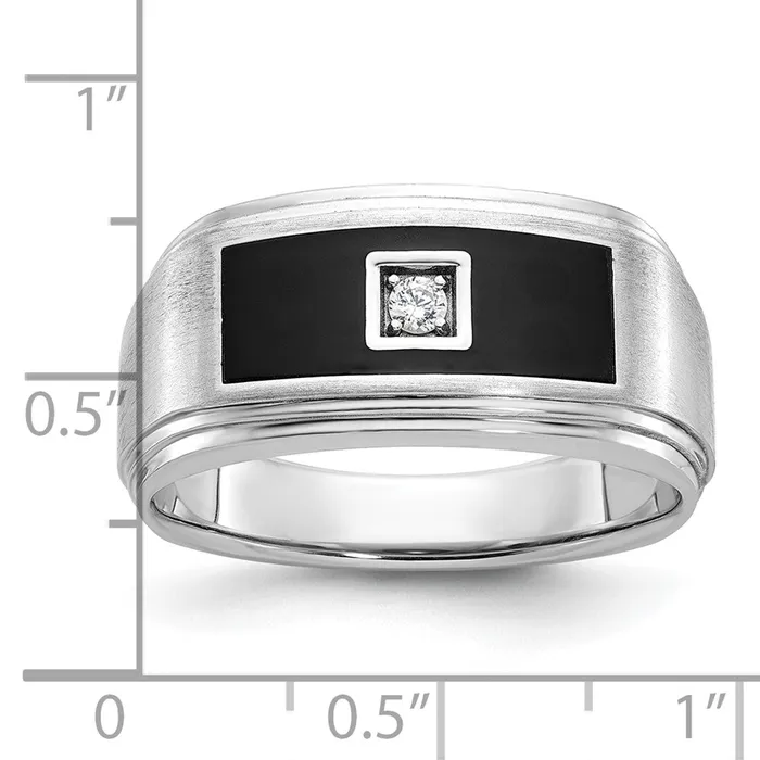 Goldia Rings 14k White Gold Mens Enamel Diamond Ring Mounting