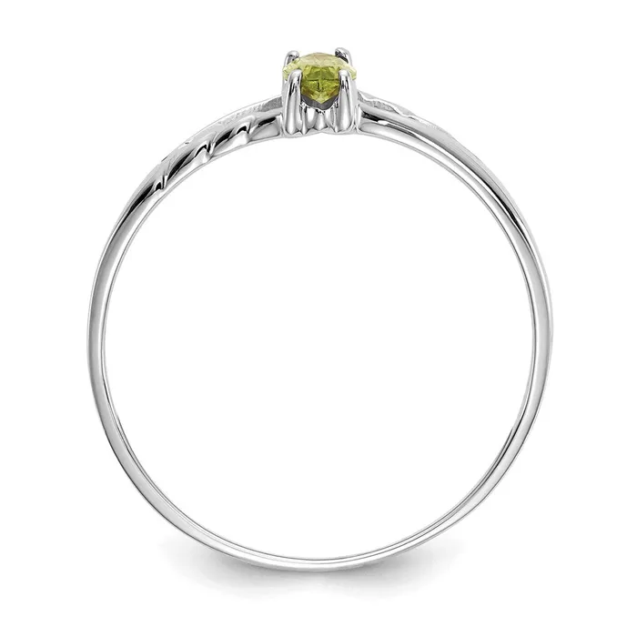 Goldia Rings 14K White Gold Polished Geniune Peridot Birthstone Ring