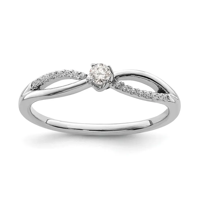 Goldia Rings 14k White Gold Real Diamond Promise Ring