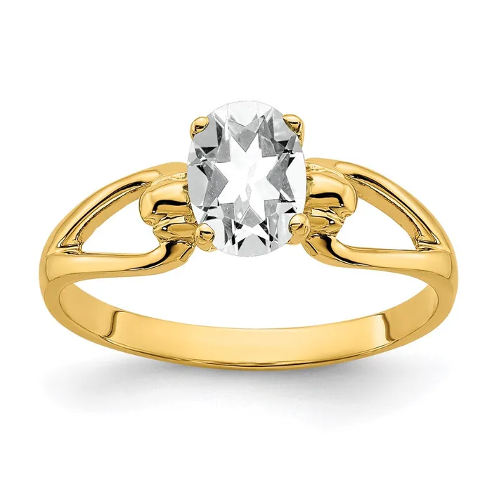 Goldia Rings 14K Yellow Gold 7x5mm Oval Cubic Zirconia ring