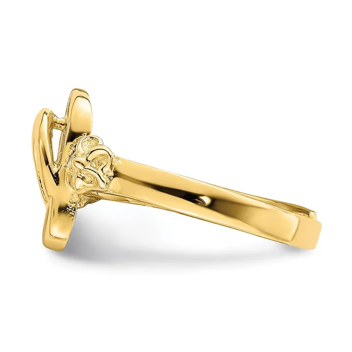 Goldia Rings 14k Yellow Gold Adjustable FlipFlop and Flower Toe Ring