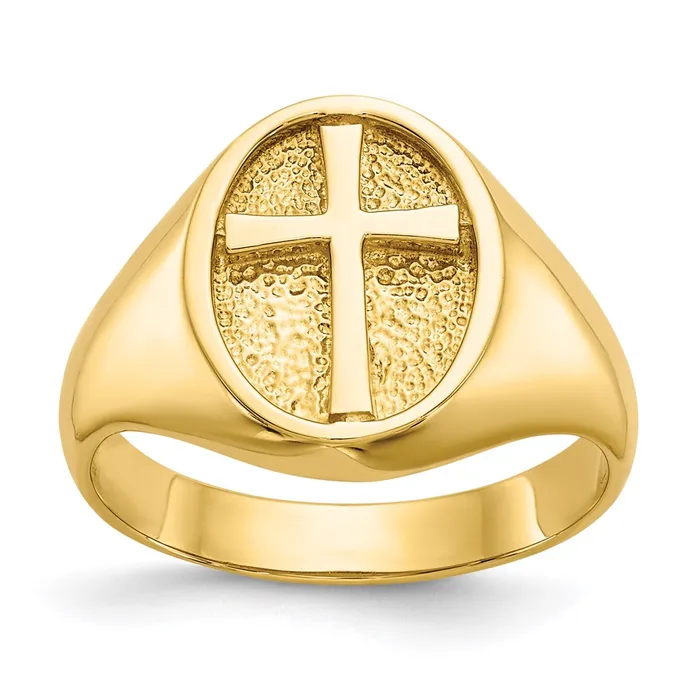 Goldia Rings 14K Yellow Gold Polished Eternal Life Cross Ring
