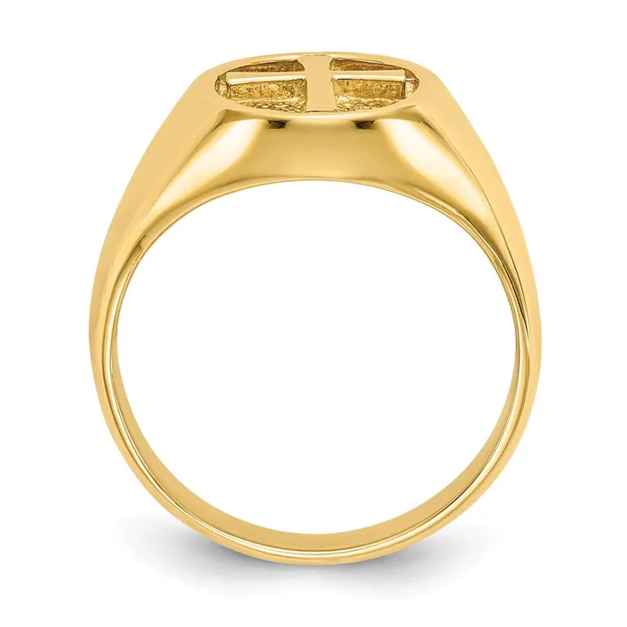 Goldia Rings 14K Yellow Gold Polished Eternal Life Cross Ring