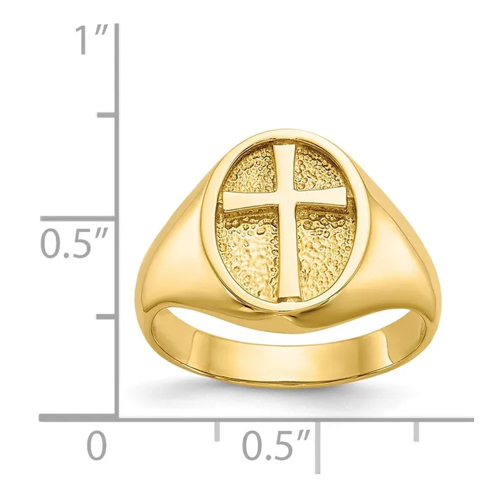 Goldia Rings 14K Yellow Gold Polished Eternal Life Cross Ring