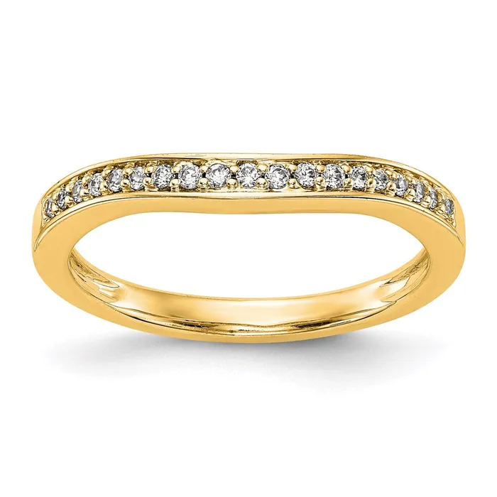 Goldia Rings 14K Yellow Gold Real Diamond Wedding Band