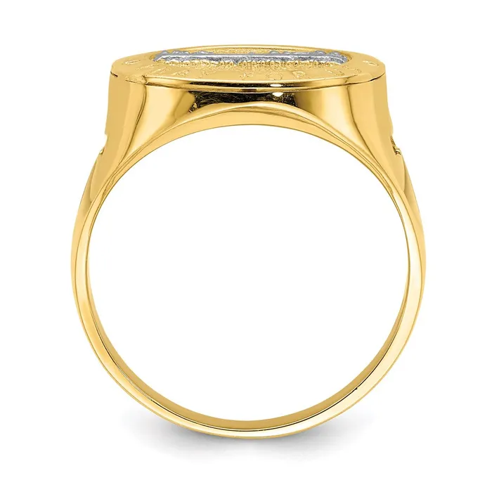 Goldia Rings 14k Yellow Gold wRhodium The Last Super Mens Ring