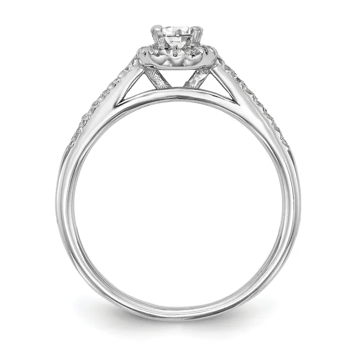 Goldia Rings 200ct CZ Solid Real 14K White Gold Oval Oval Halo Engagement Ring
