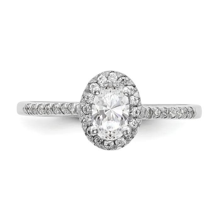 Goldia Rings 200ct CZ Solid Real 14K White Gold Oval Oval Halo Engagement Ring