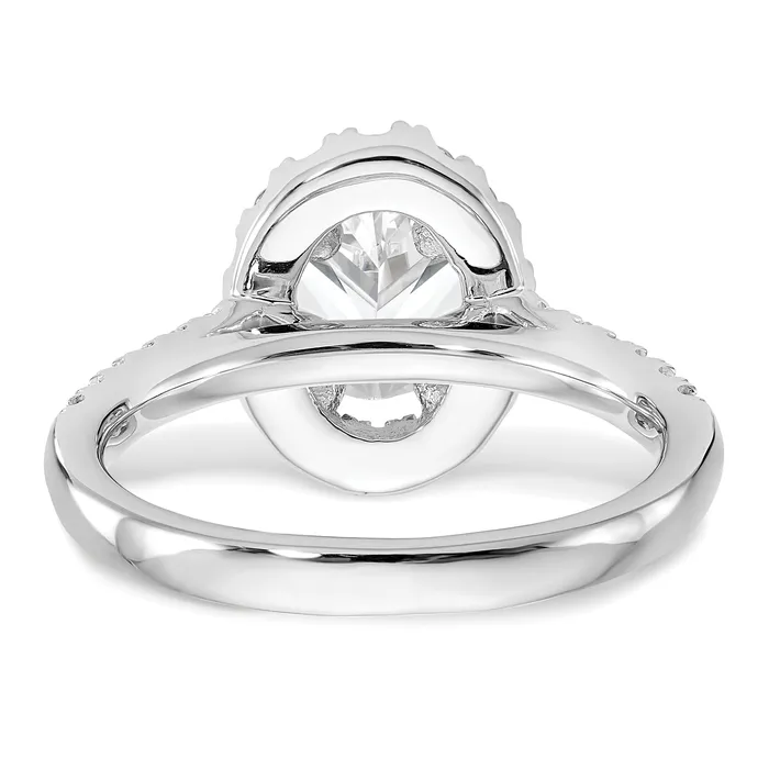 Goldia Rings 200ct CZ Solid Real 14K White Gold Oval Oval Halo Engagement Ring