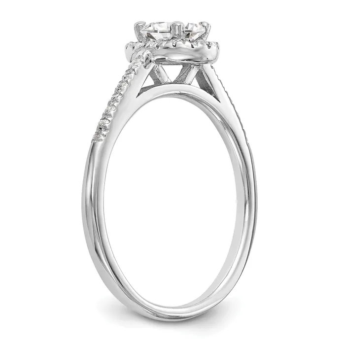 Goldia Rings 200ct CZ Solid Real 14K White Gold Oval Oval Halo Engagement Ring
