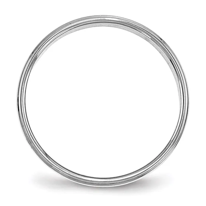 Goldia Rings Solid 10K White Gold 4mm Flat with Step Edge MensWomens Wedding Band Ring Size 9 Goldia Rings Solid 10K White Gold 4mm Flat with Step Edge MensWomens Wedding Band Ring Size 9