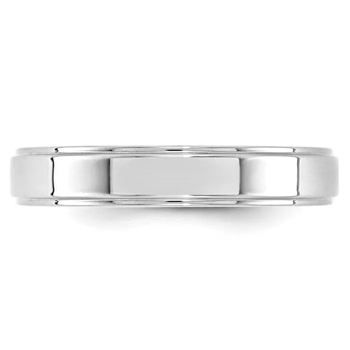 Goldia Rings Solid 10K White Gold 4mm Flat with Step Edge MensWomens Wedding Band Ring Size 9 Goldia Rings Solid 10K White Gold 4mm Flat with Step Edge MensWomens Wedding Band Ring Size 9