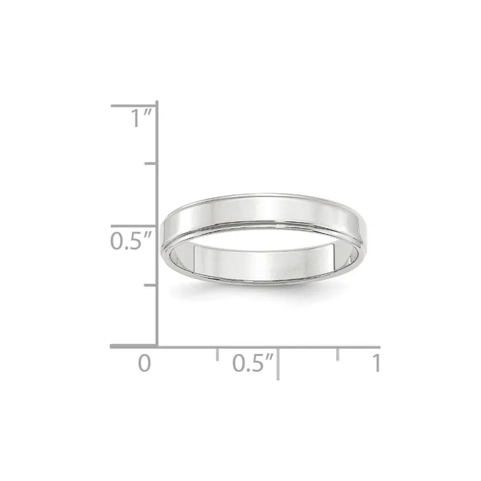 Goldia Rings Solid 10K White Gold 4mm Flat with Step Edge MensWomens Wedding Band Ring Size 9 Goldia Rings Solid 10K White Gold 4mm Flat with Step Edge MensWomens Wedding Band Ring Size 9