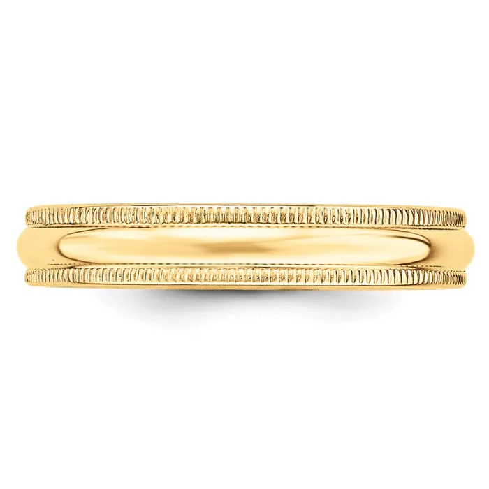 Goldia Rings Solid 10K Yellow Gold 4mm Light Weight Milgrain Half Round MensWomens Wedding Band Ring Size 7 Goldia Rings Solid 10K Yellow Gold 4mm Light Weight Milgrain Half Round MensWomens Wedding Band Ring Size 7