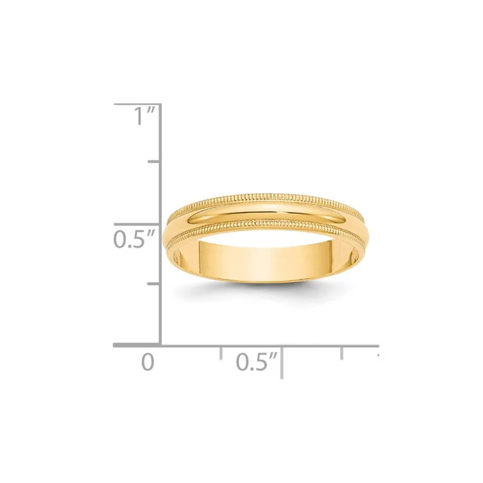 Goldia Rings Solid 10K Yellow Gold 4mm Light Weight Milgrain Half Round MensWomens Wedding Band Ring Size 7 Goldia Rings Solid 10K Yellow Gold 4mm Light Weight Milgrain Half Round MensWomens Wedding Band Ring Size 7