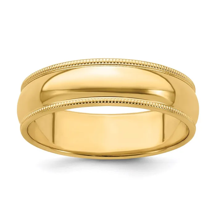Goldia Rings Solid 10K Yellow Gold 6mm Milgrain HalfRound Wedding MensWomens Wedding Band Ring Size 75 Goldia Rings Solid 10K Yellow Gold 6mm Milgrain HalfRound Wedding MensWomens Wedding Band Ring Size 75