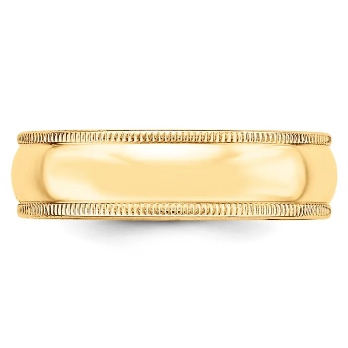 Goldia Rings Solid 10K Yellow Gold 6mm Milgrain HalfRound Wedding MensWomens Wedding Band Ring Size 75 Goldia Rings Solid 10K Yellow Gold 6mm Milgrain HalfRound Wedding MensWomens Wedding Band Ring Size 75