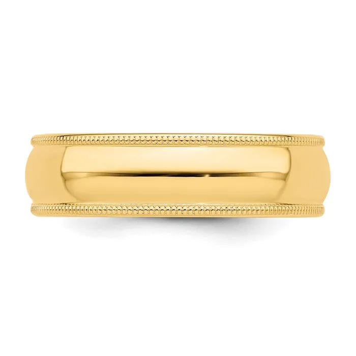 Goldia Rings Solid 10K Yellow Gold 6mm Milgrain HalfRound Wedding MensWomens Wedding Band Ring Size 75 Goldia Rings Solid 10K Yellow Gold 6mm Milgrain HalfRound Wedding MensWomens Wedding Band Ring Size 75