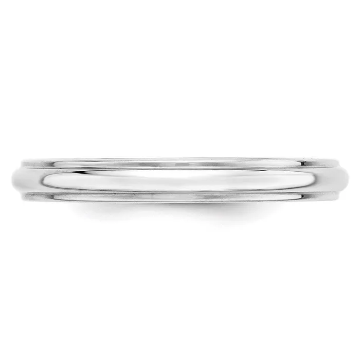 Goldia Rings Solid 14K White Gold 3mm Half Round with Edge MensWomens Wedding Band Ring Size 10 Goldia Rings Solid 14K White Gold 3mm Half Round with Edge MensWomens Wedding Band Ring Size 10