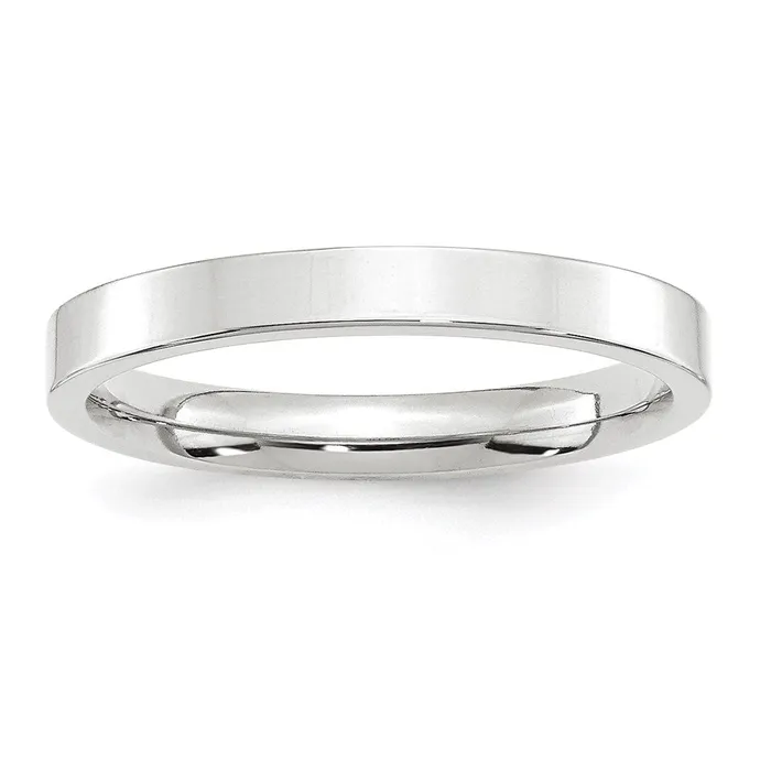 Goldia Rings Solid 14K White Gold 3mm Standard Flat Comfort Fit MensWomens Wedding Band Ring Size 13