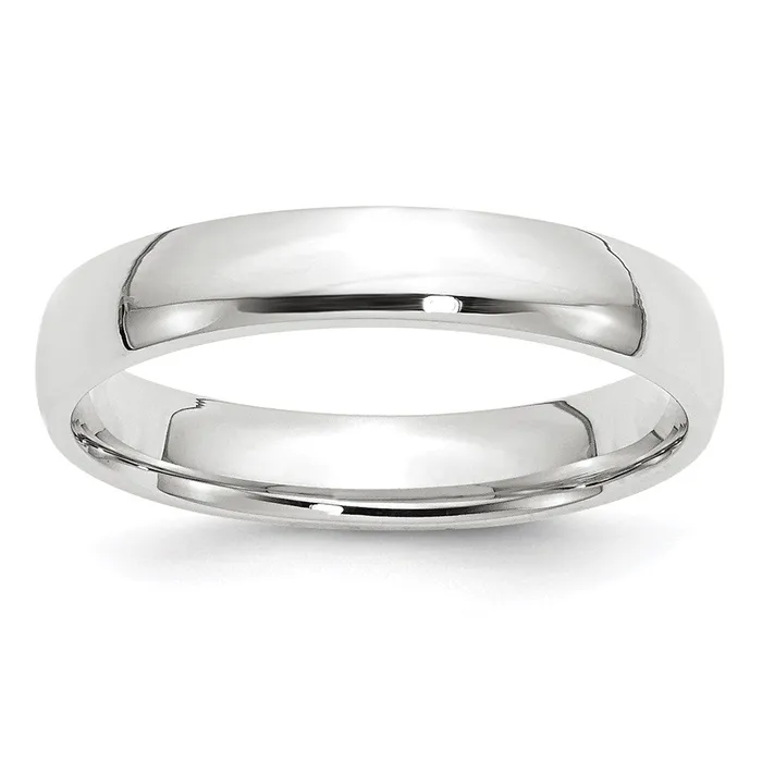Goldia Rings Solid 14K White Gold 4mm Light Weight Comfort Fit MensWomens Wedding Band Ring Size 135