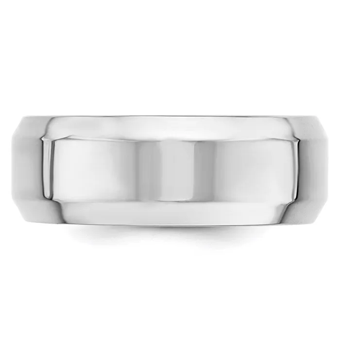 Goldia Rings Solid 14K White Gold 8mm Bevel Edge Comfort Fit MensWomens Wedding Band Ring Size 13 Goldia Rings Solid 14K White Gold 8mm Bevel Edge Comfort Fit MensWomens Wedding Band Ring Size 13