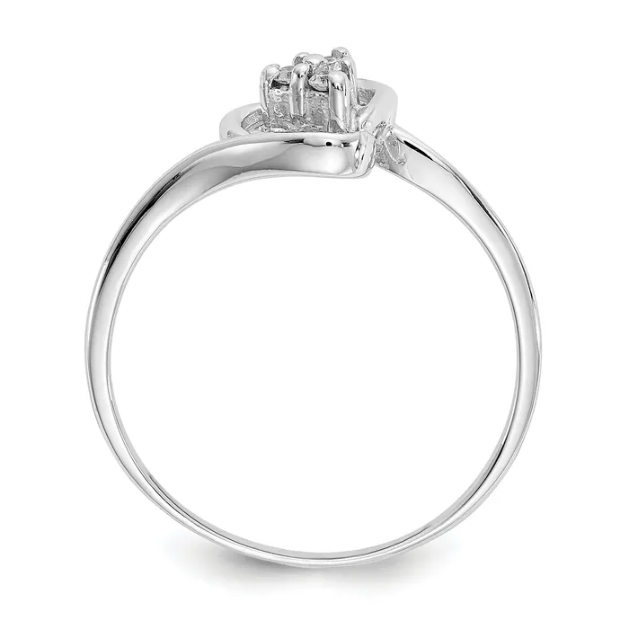 Goldia Rings Solid 14k White Gold A Simulated CZ heart Ring
