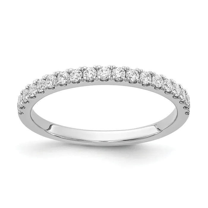Goldia Rings Solid 14k White Gold Simulated CZ Band