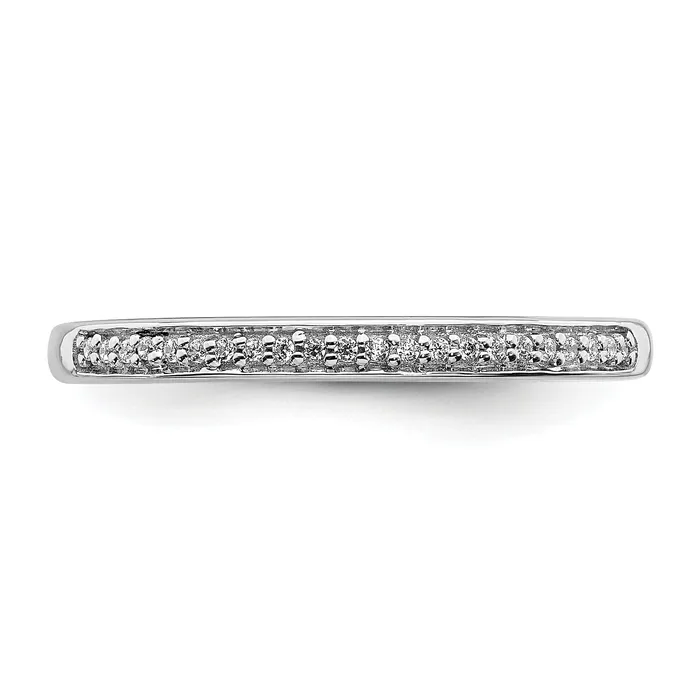 Goldia Rings Solid 14k White Gold Simulated CZ Bypass Ring