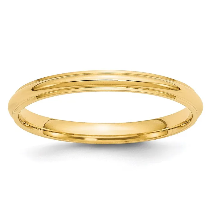 Goldia Rings Solid 14K Yellow Gold 25mm Half Round with Edge MensWomens Wedding Band Ring Size 7 Goldia Rings Solid 14K Yellow Gold 25mm Half Round with Edge MensWomens Wedding Band Ring Size 7