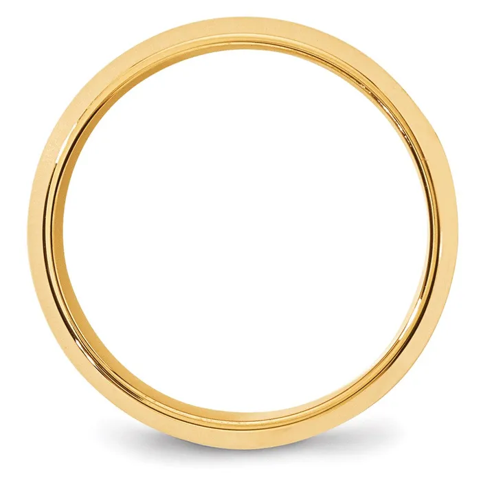 Goldia Rings Solid 14K Yellow Gold 8mm Bevel Edge Comfort Fit MensWomens Wedding Band Ring Size 5
