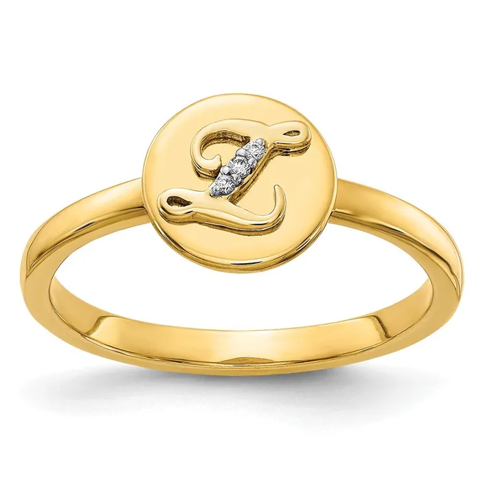 Goldia Rings Solid 14k Yellow Gold Simulated CZ Initial Z Ring
