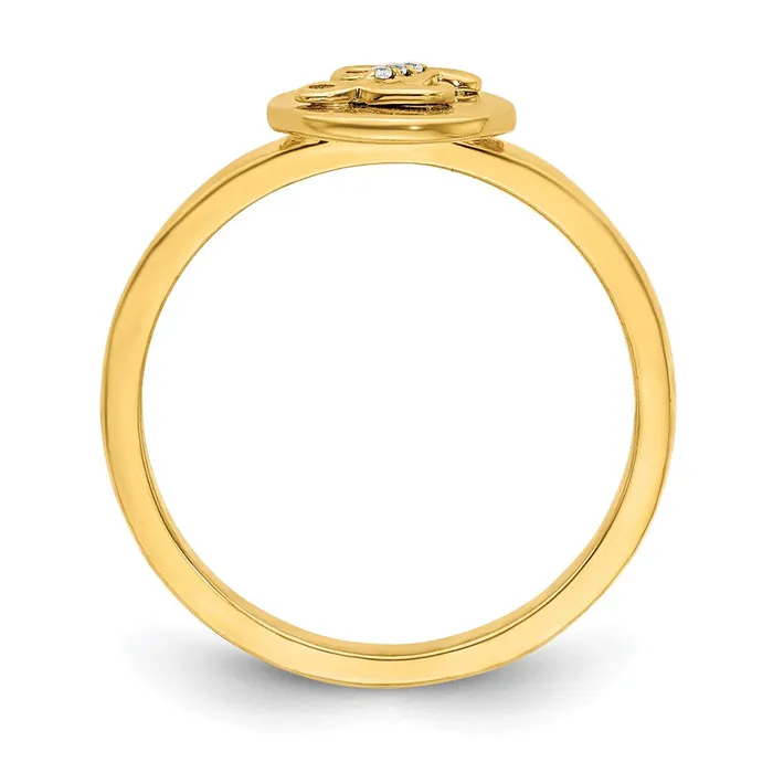 Goldia Rings Solid 14k Yellow Gold Simulated CZ Initial Z Ring
