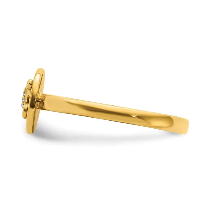 Goldia Rings Solid 14k Yellow Gold Simulated CZ Initial Z Ring