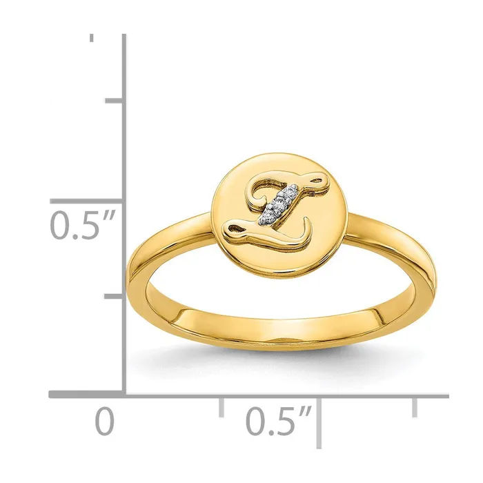 Goldia Rings Solid 14k Yellow Gold Simulated CZ Initial Z Ring
