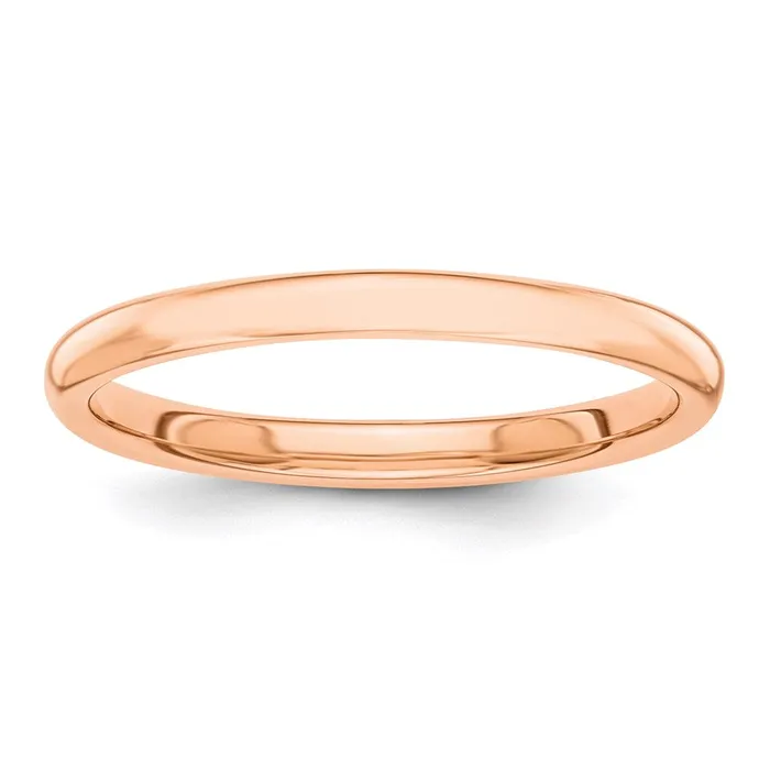 Goldia Rings Solid 18K Yellow Gold Rose Gold Polished 2mm MensWomens Wedding Band Ring Size 65