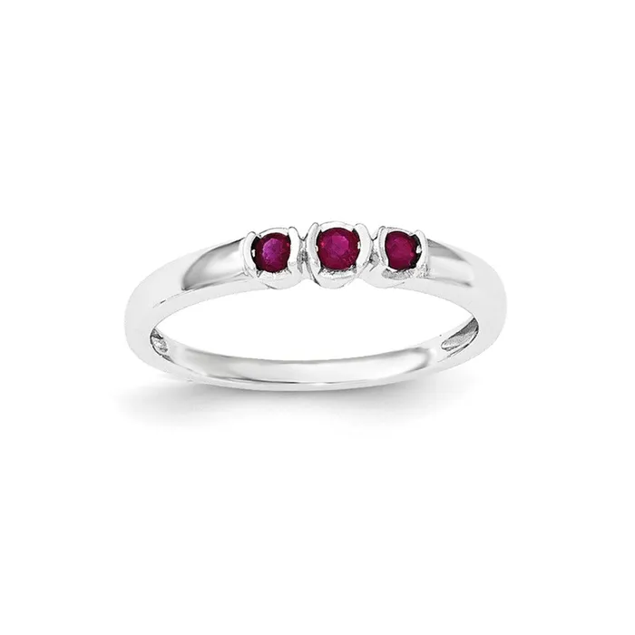 Goldia Rings Sterling Silver Polished Ruby Ring