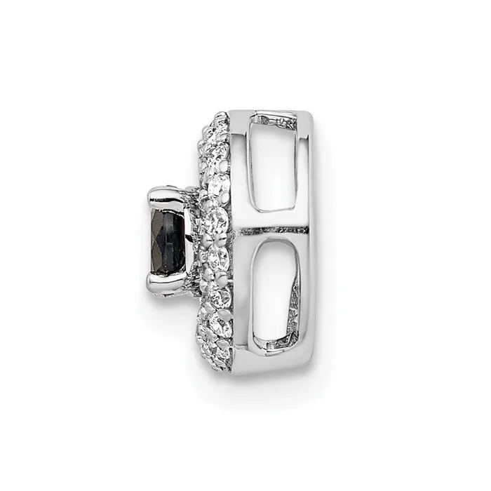 Goldia Solid 14k White Gold 14ct Simulated CZ and 25 Sapphire Chain Slide Necklaces