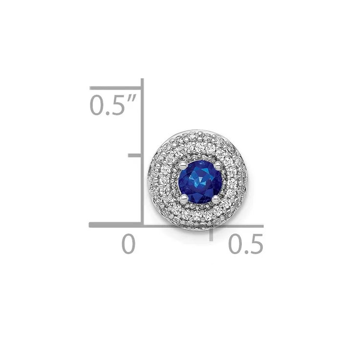 Goldia Solid 14k White Gold 14ct Simulated CZ and 25 Sapphire Chain Slide Necklaces