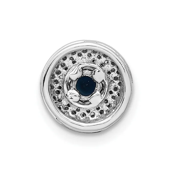 Goldia Solid 14k White Gold 14ct Simulated CZ and 25 Sapphire Chain Slide Necklaces