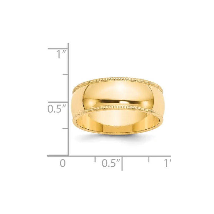 Goldia Solid 14K Yellow Gold 8mm Milgrain Half Round MensWomens Wedding Band Ring Size 115 Rings Goldia Solid 14K Yellow Gold 8mm Milgrain Half Round MensWomens Wedding Band Ring Size 115 Rings