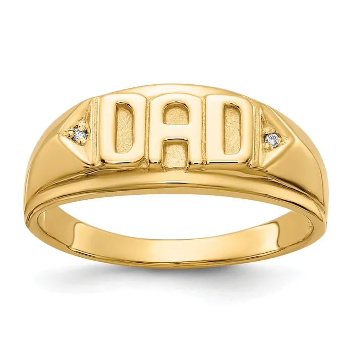 Goldia Solid 14k Yellow Gold AAA Simulated CZ mens Ring Rings