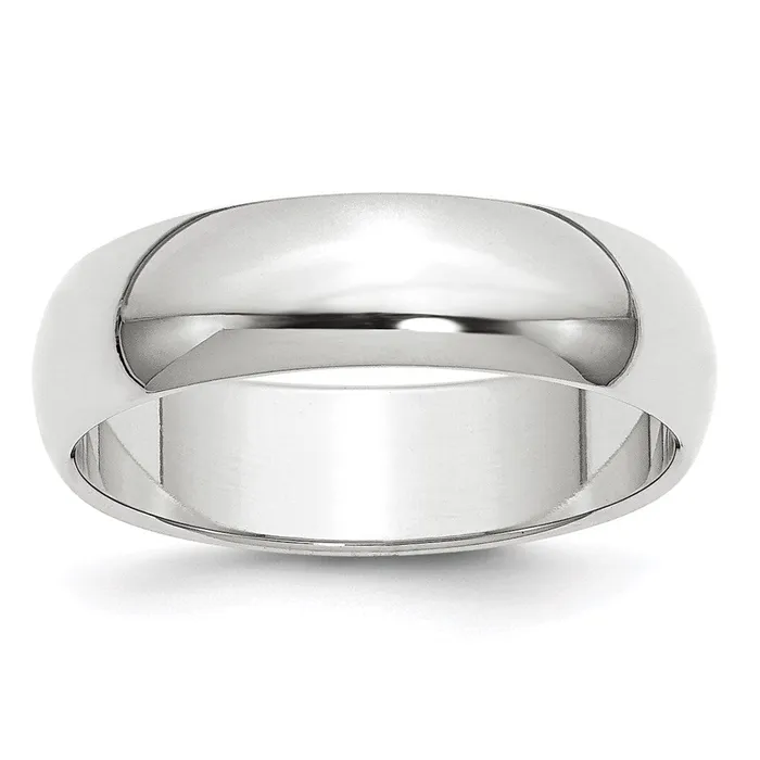 Goldia Solid 14K Yellow Gold White Gold 6mm HalfRound MensWomens Wedding Band Ring Size 115 Rings