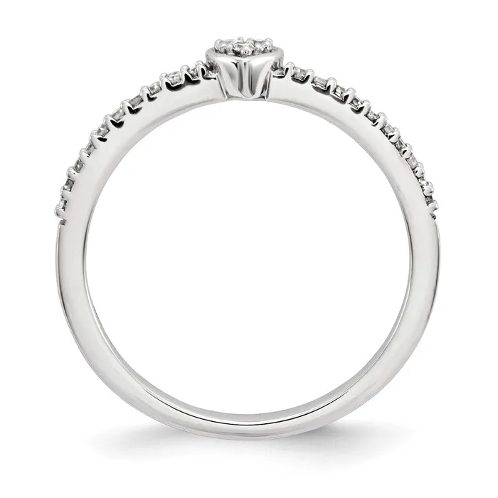 Goldia Sterling Silver Diamond Polished Heart Ring Rings