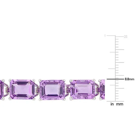JMS always Bracelets Original AMOUR 45 CT TGW Emeraldcut Amethyst Tennis Bracelet In Sterling Silver JMS always Bracelets Original AMOUR 45 CT TGW Emeraldcut Amethyst Tennis Bracelet In Sterling Silver