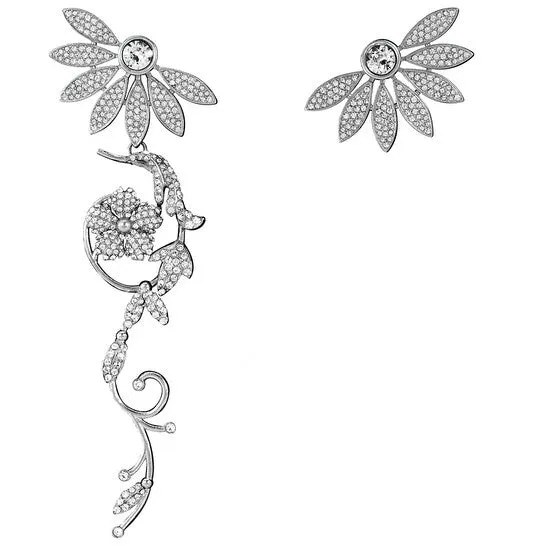 JMS always Earrings Original Burberry Crystal Halfdaisy Drop Earring And Stud Set In Crystal