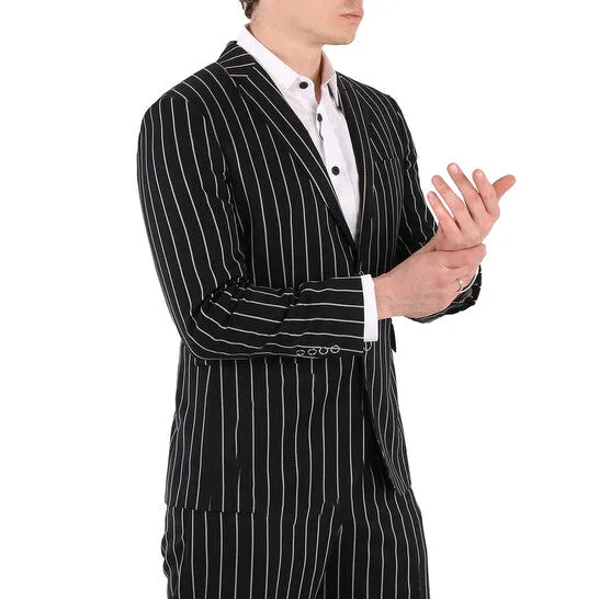 JMS always Earrings Original Burberry Pinstriped Wool Slim Fit Pressstud Tailored Jacket JMS always Earrings Original Burberry Pinstriped Wool Slim Fit Pressstud Tailored Jacket
