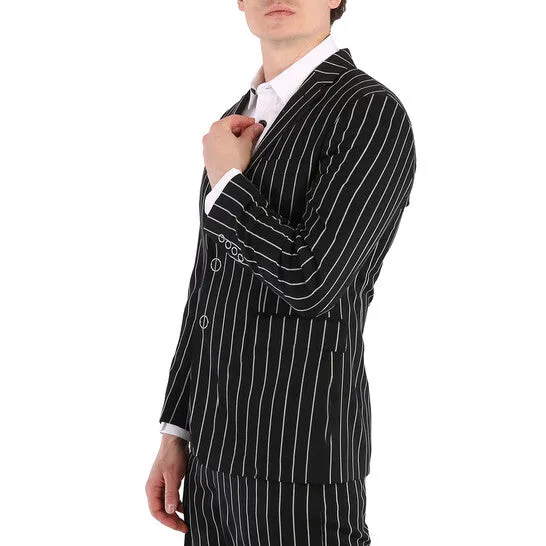 JMS always Earrings Original Burberry Pinstriped Wool Slim Fit Pressstud Tailored Jacket JMS always Earrings Original Burberry Pinstriped Wool Slim Fit Pressstud Tailored Jacket