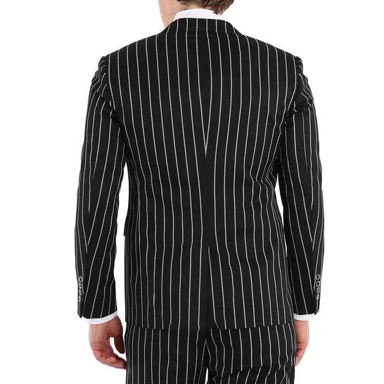 JMS always Earrings Original Burberry Pinstriped Wool Slim Fit Pressstud Tailored Jacket JMS always Earrings Original Burberry Pinstriped Wool Slim Fit Pressstud Tailored Jacket