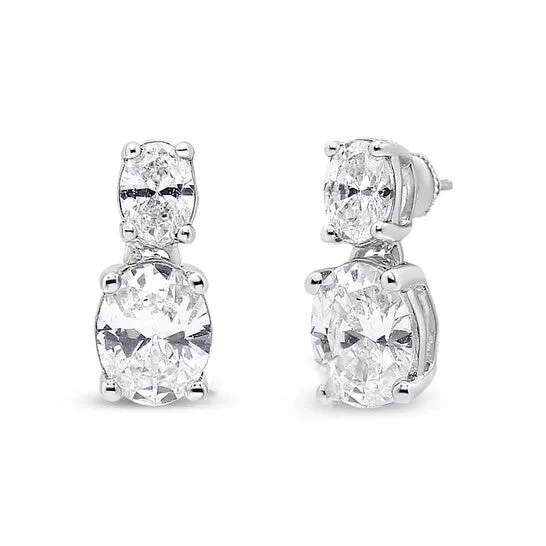 JMS always Earrings Original Haus of Brilliance 14K White Gold 10 Cttw Oval Lab Grown Diamond 2 Stone Drop and Dangle Stud Earrings GH Color VS2SI1 Clarity JMS always Earrings Original Haus of Brilliance 14K White Gold 10 Cttw Oval Lab Grown Diamond 2 Stone Drop and Dangle Stud Earrings GH Color VS2SI1 Clarity